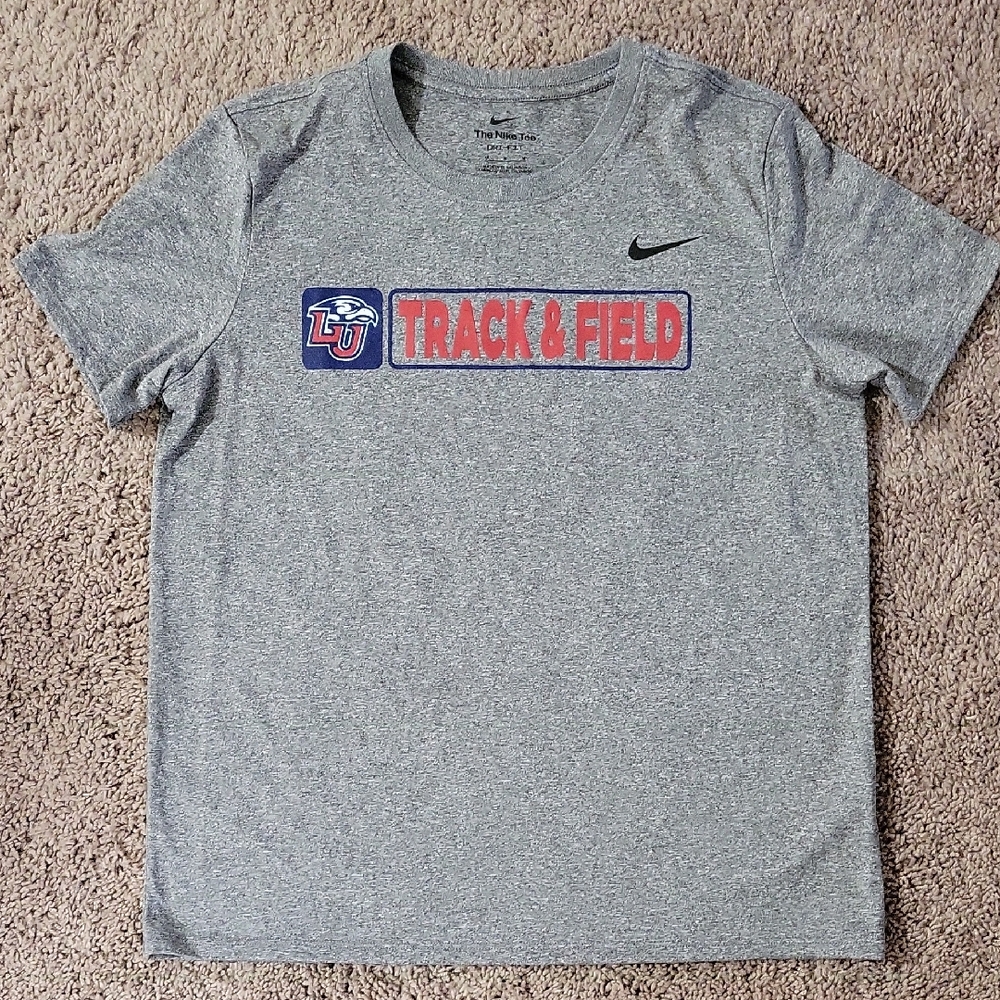 Nike Heather Gray Liberty University Track & Field Tee